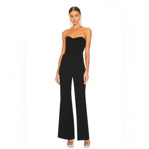 NWT SIMKHAI Rebecca Bustie Jumpsuit, black, size 0
